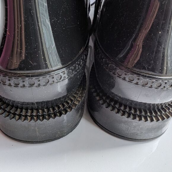 Melissa Rain Black Lace-Up Brogue Boots Us7 - Picture 10 of 16